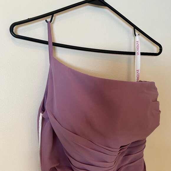 NWT JJs House A-line One Shoulder Floor-Length Lavender Chiffon Dress sz 6 - Picture 11 of 16